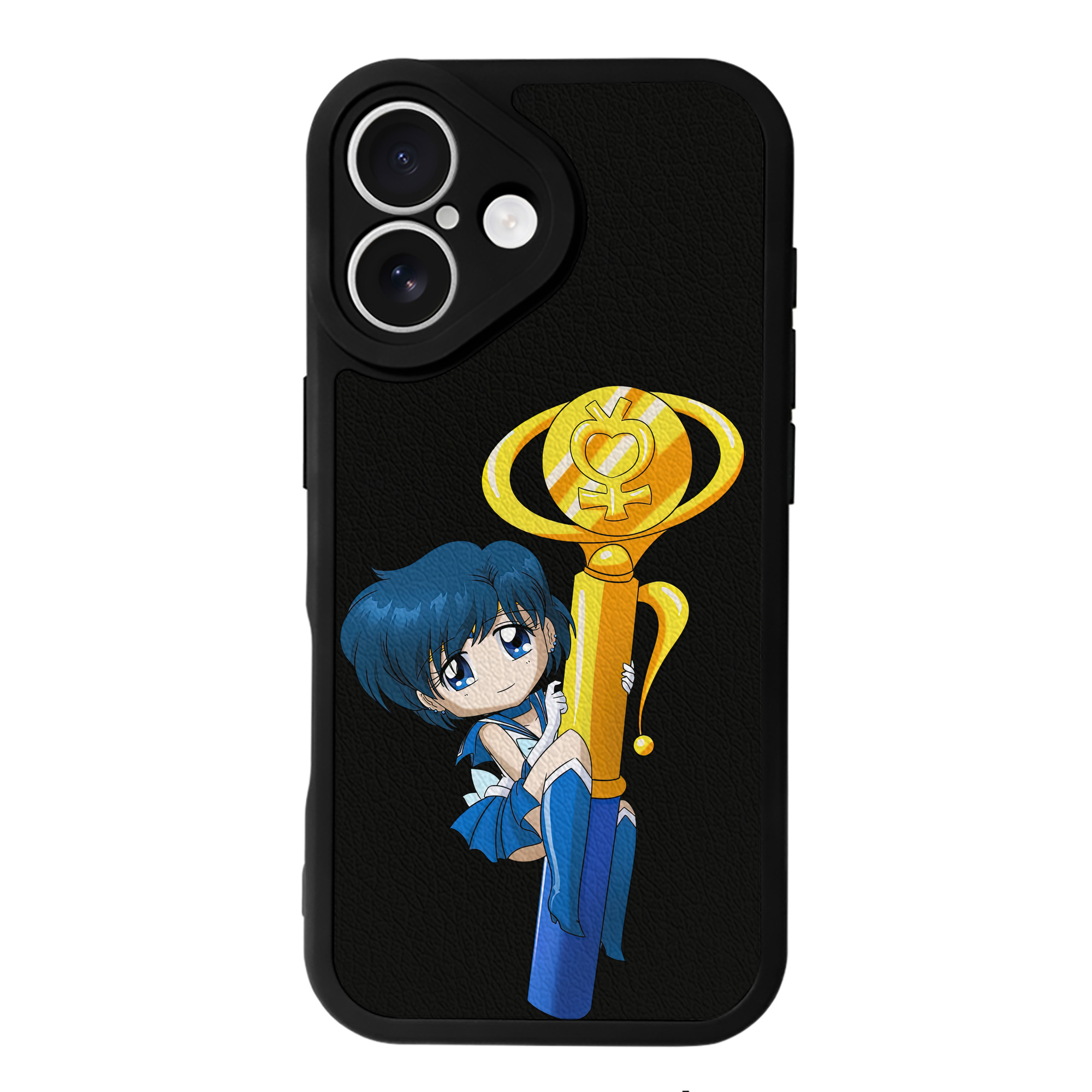 （画像用） 美少女戦士セーラームーン 水野 亜美 みずの あみ Sailor Moon Mizuno Ami 【iPhone 16シリーズ対応】シリコンスマホケース（レザー調） 材質：シリコン
